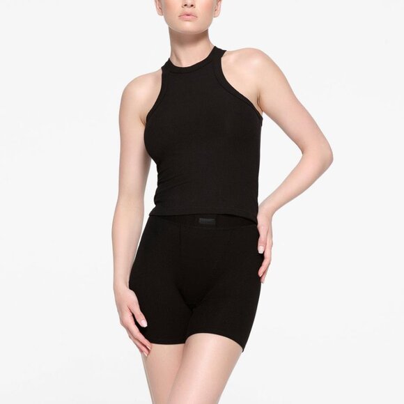 SKIMS Women's Soft Lounge High Neck Tank Size XS In Onyx - Picture 2 of 7